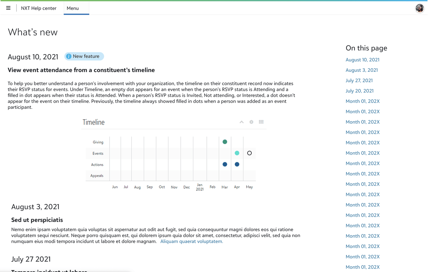 The newly designed External Help Center page available for all Blackbaud products.